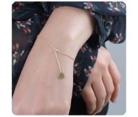 Gold Plated Heart Silver Bracelet BRS-450-GP